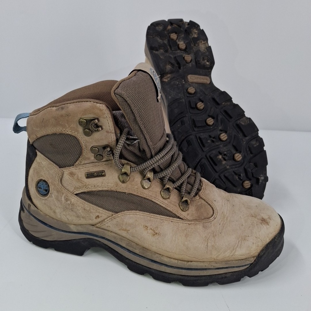Timberland Women's Tan Leather Ankle Gore-Tex Hiking Boots Size 9.5M